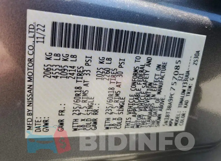 5N1BT3BA9PC757085 Photo# 14