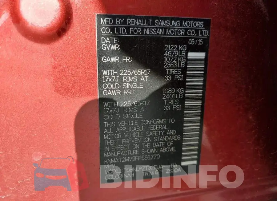 KNMAT2MV9FP566770 Photo# 12