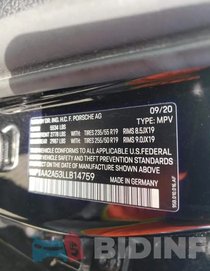 WP1AA2A53LLB14759 Photo# 12