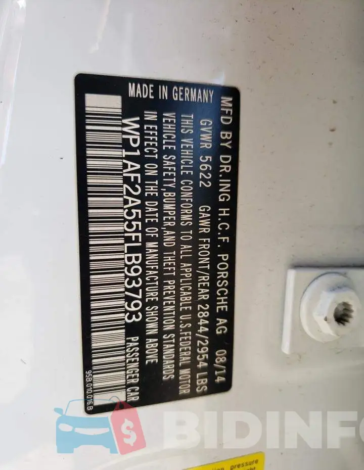 WP1AF2A55FLB93793 Photo# 13