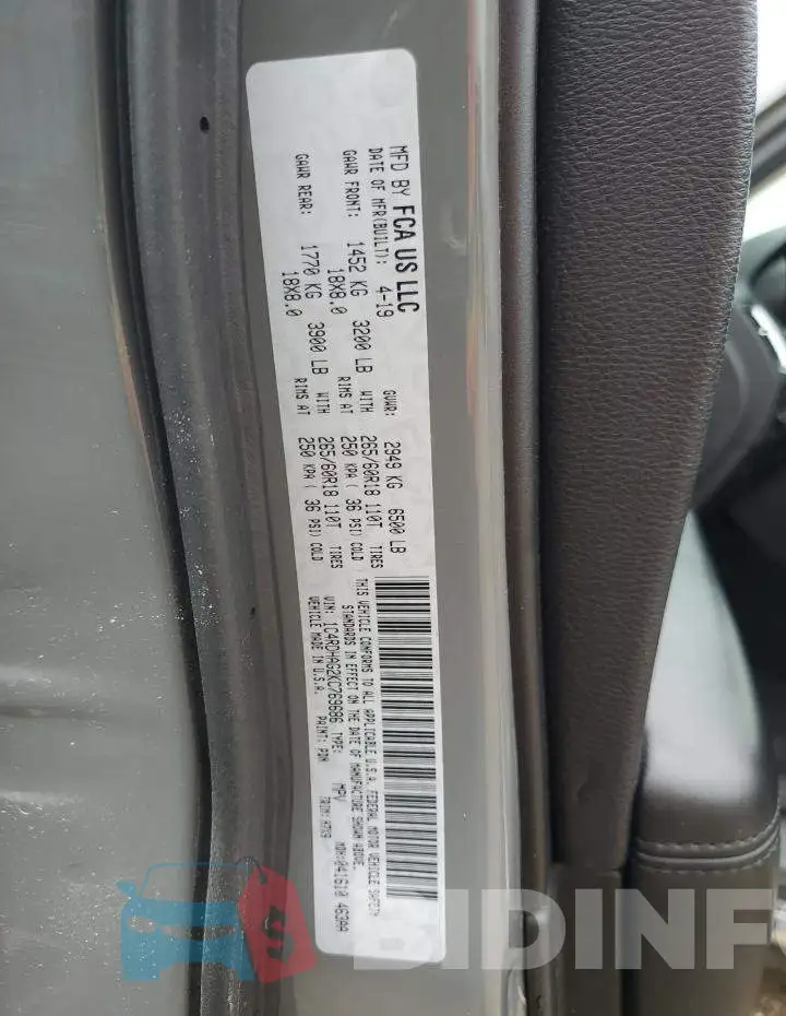 1C4RDHAG2KC769686 Photo# 12