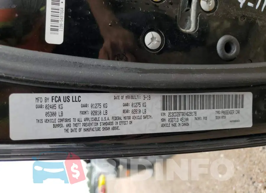 2C3CDZBT6KH629178 Photo# 12