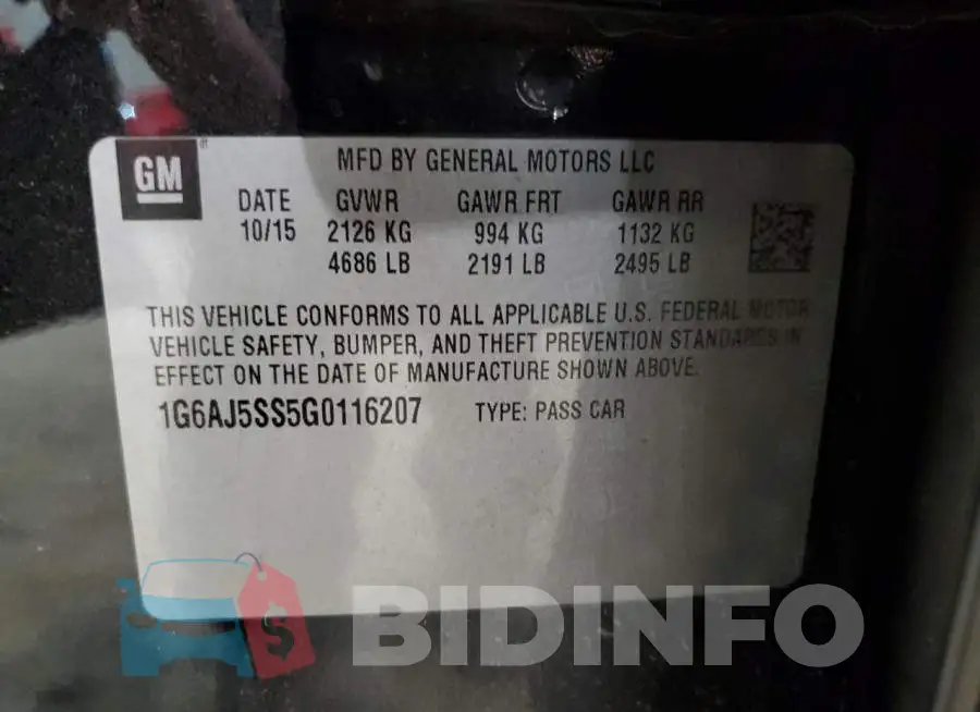 1G6AJ5SS5G0116207 Photo# 12