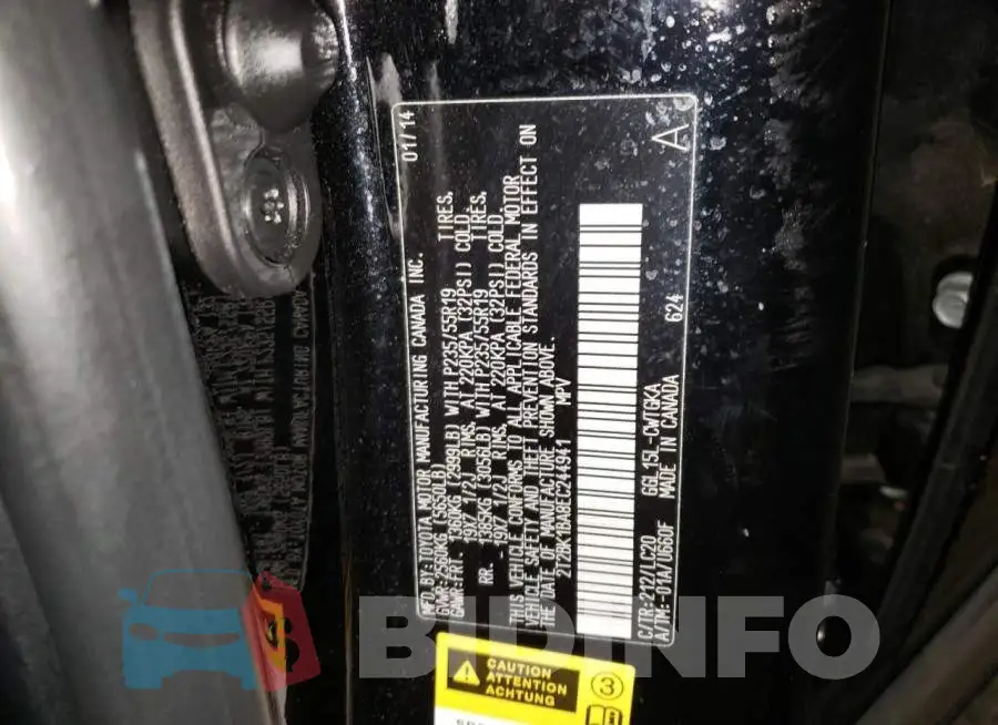 2T2BK1BA8EC244941 Photo# 13