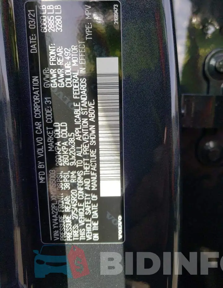 YV4A22PLXM1755003 Photo# 13