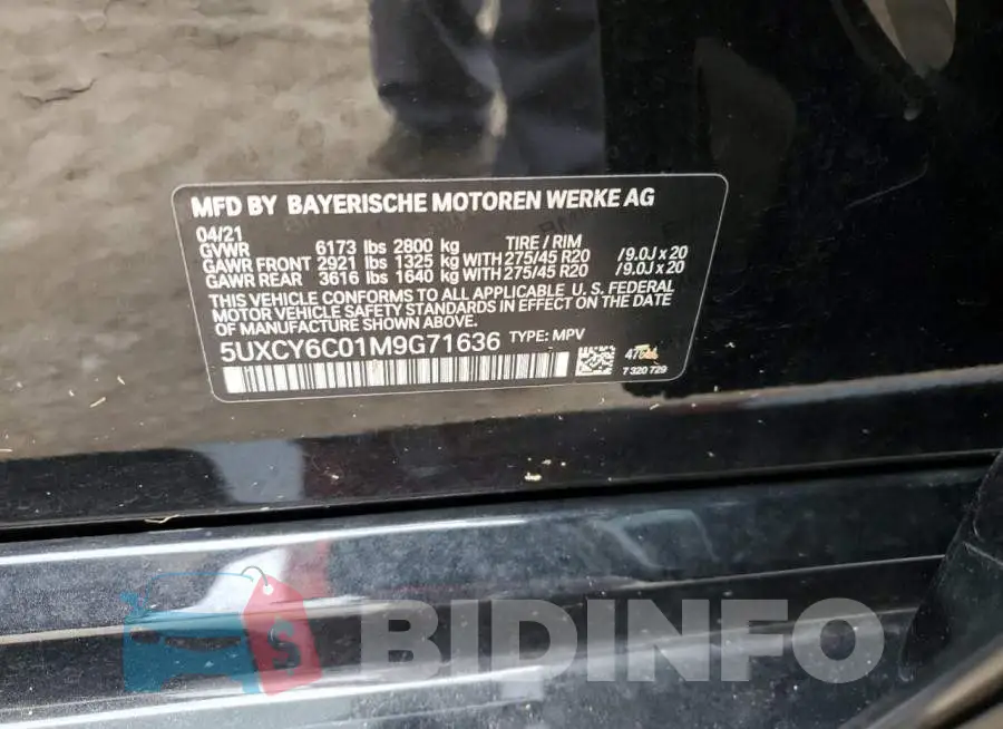 5UXCY6C01M9G71636 Photo# 13