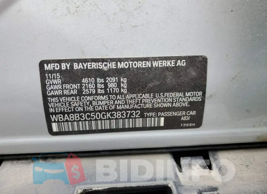 WBA8B3C50GK383732 Photo# 12