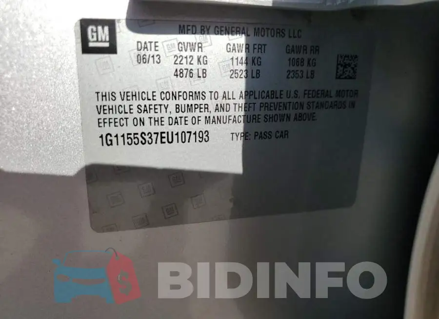 1G1155S37EU107193 Photo# 13