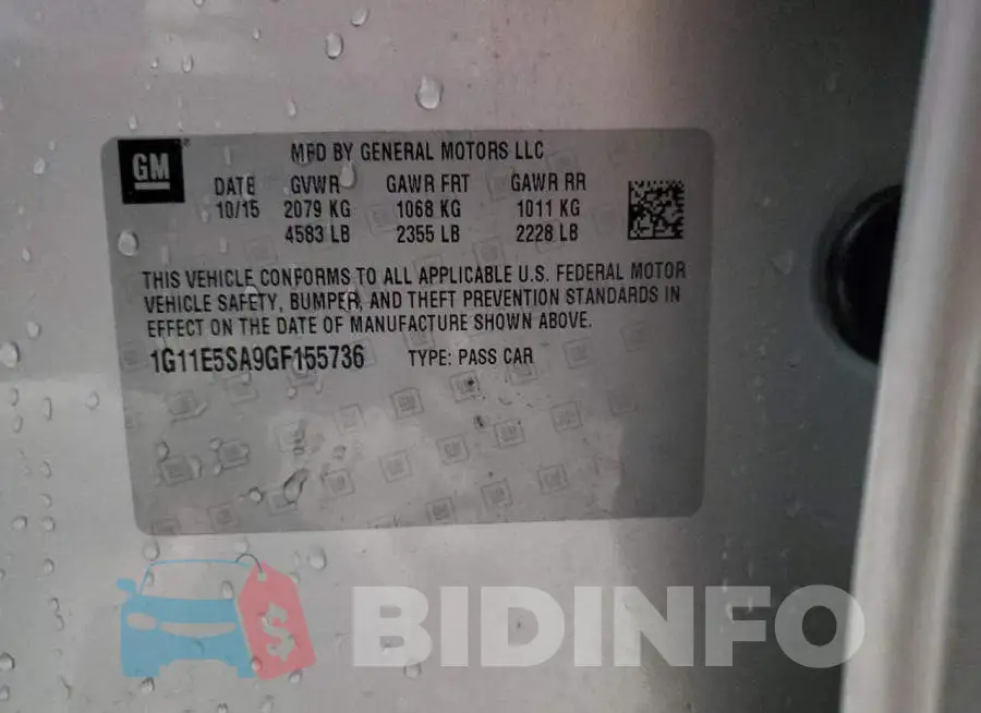 1G11E5SA9GF155736 Photo# 12