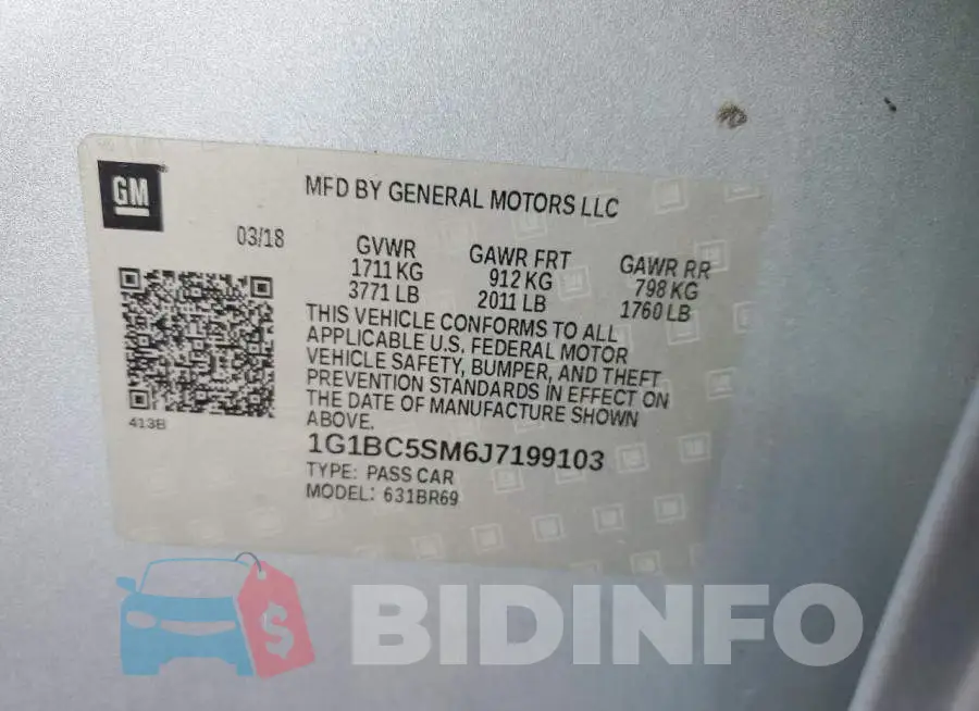 1G1BC5SM6J7199103 Photo# 12