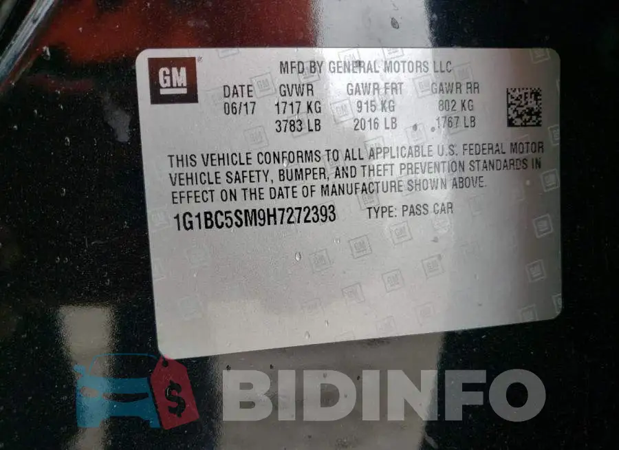 1G1BC5SM9H7272393 Photo# 13