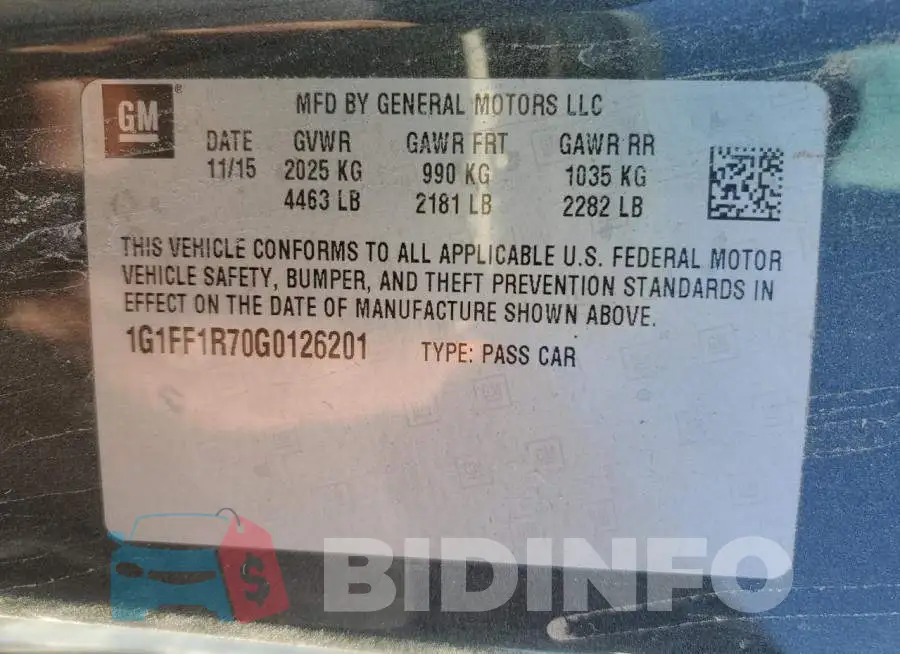 1G1FF1R70G0126201 Photo# 12