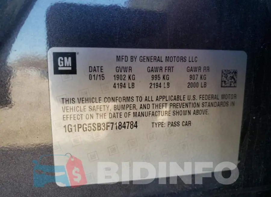 1G1PG5SB3F7184784 Photo# 12