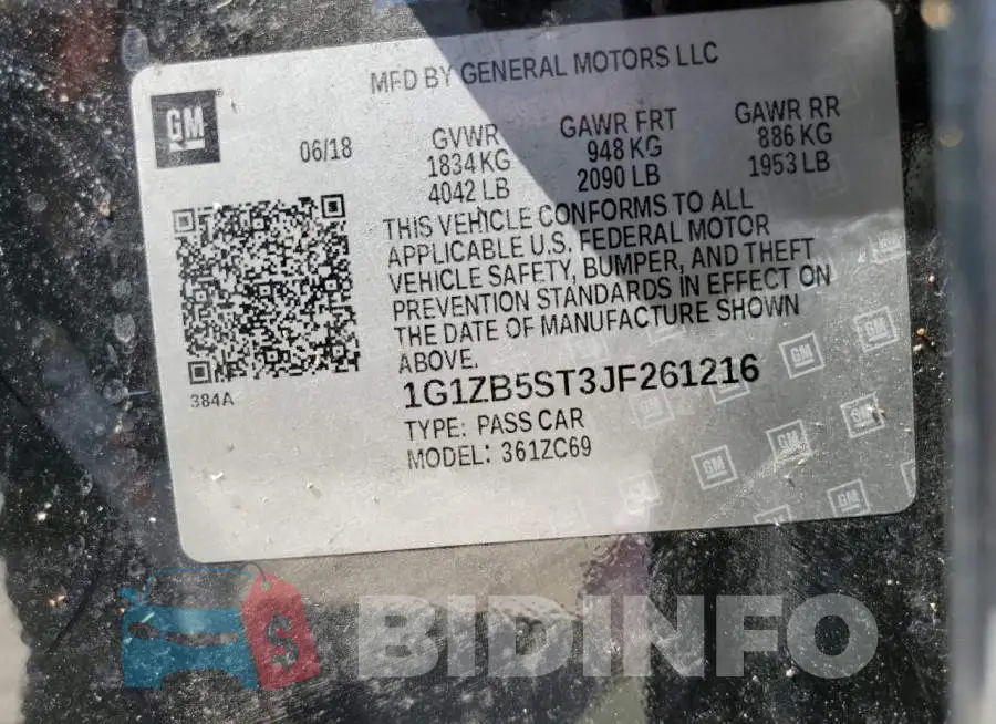 1G1ZB5ST3JF261216 Photo# 12
