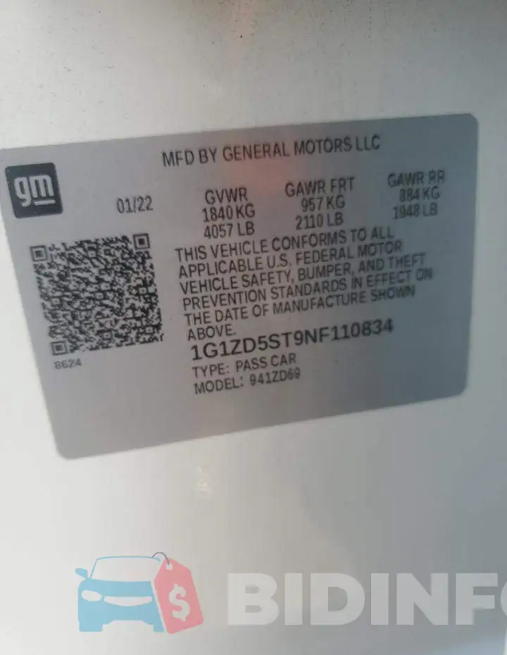 1G1ZD5ST9NF110834 Photo# 13