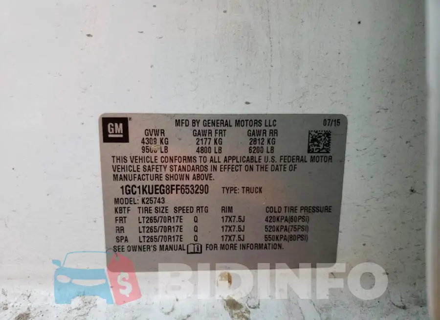 1GC1KUEG8FF653290 Photo# 13