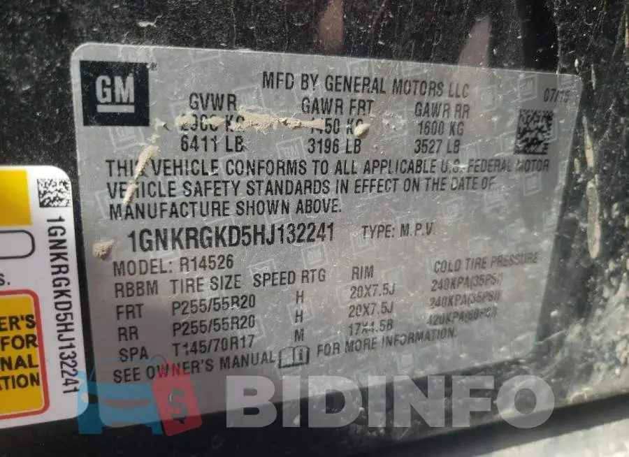 1GNKRGKD5HJ132241 Photo# 13