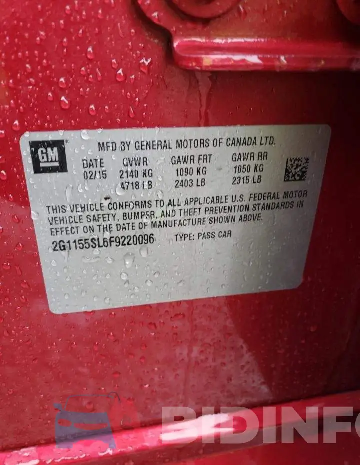 2G1155SL6F9220096 Photo# 13