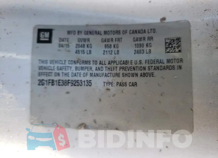 2G1FB1E38F9253135 Photo# 12