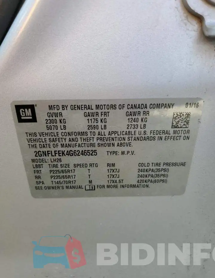 2GNFLFEK4G6246525 Photo# 13