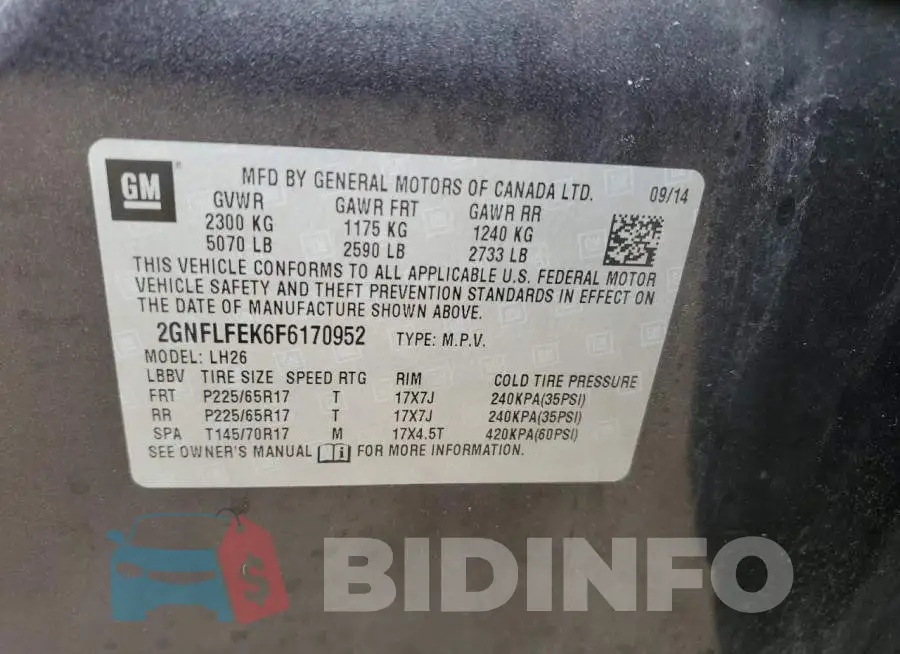 2GNFLFEK6F6170952 Photo# 12