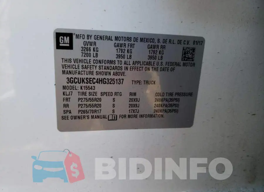 3GCUKSEC4HG325137 Photo# 12