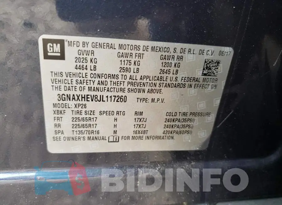 3GNAXHEV8JL117260 Photo# 13