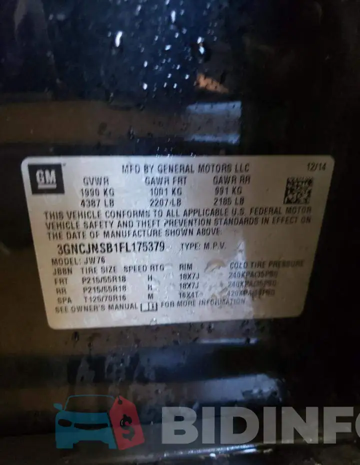 3GNCJNSB1FL175379 Photo# 12