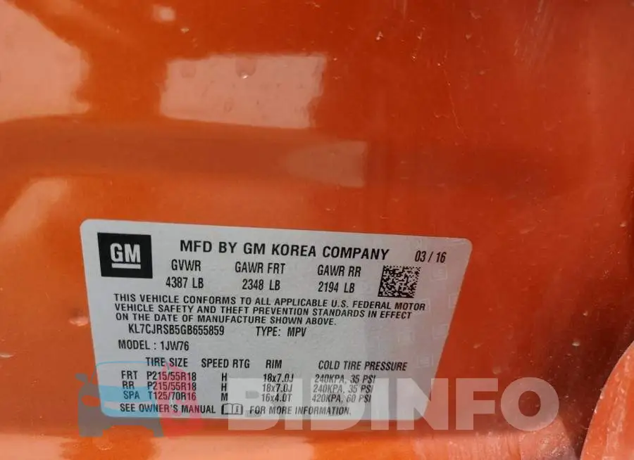 KL7CJRSB5GB655859 Photo# 13