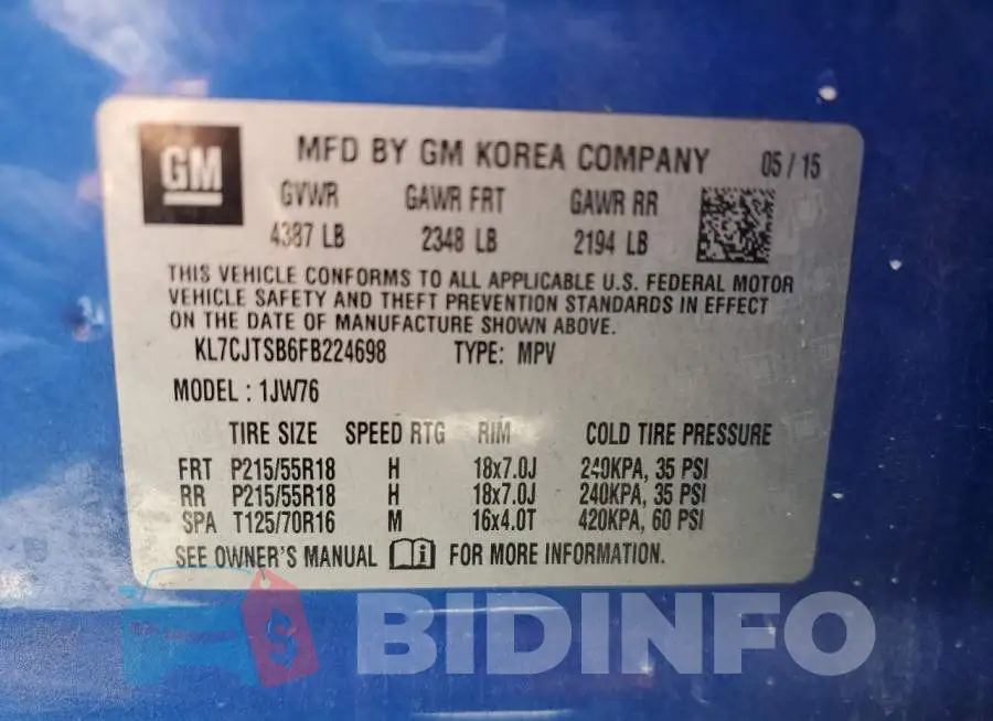 KL7CJTSB6FB224698 Photo# 13