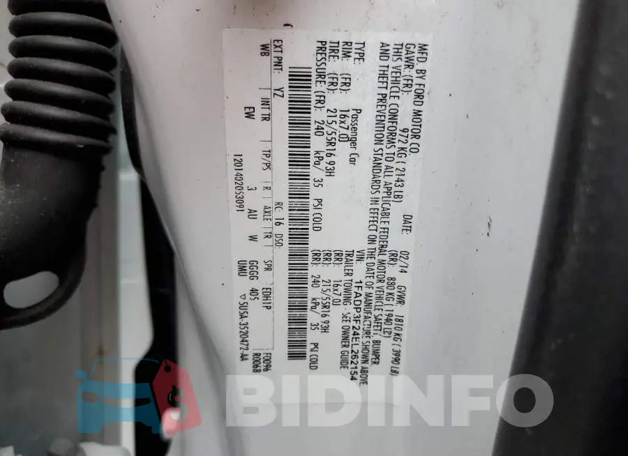 1FADP3F24EL262154 Photo# 12