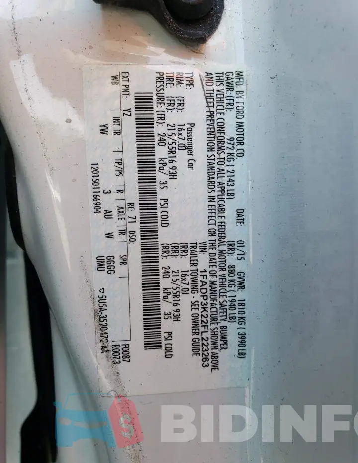 1FADP3K22FL223263 Photo# 12