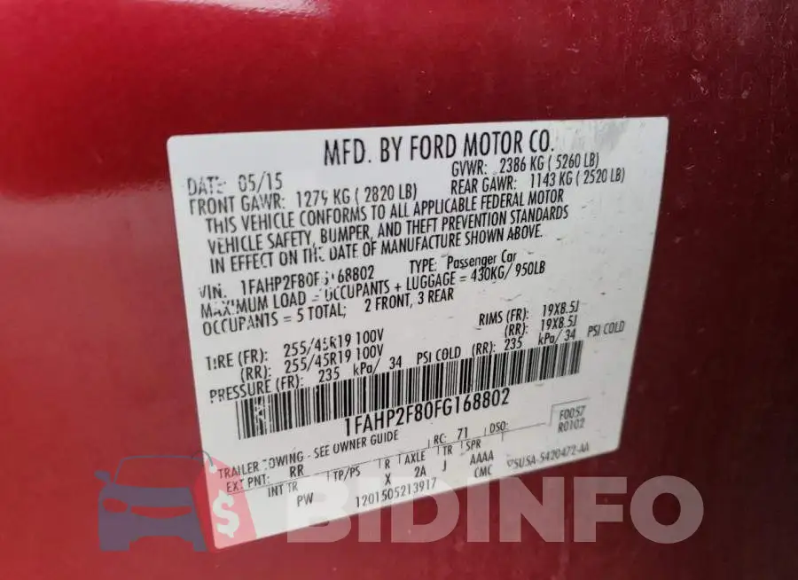 1FAHP2F80FG168802 Photo# 12