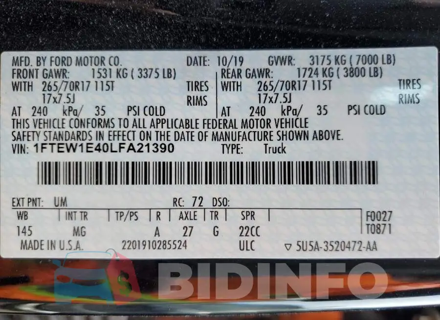 1FTEW1E40LFA21390 Photo# 12