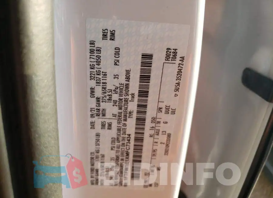 1FTFW1E1XMFC73434 Photo# 10