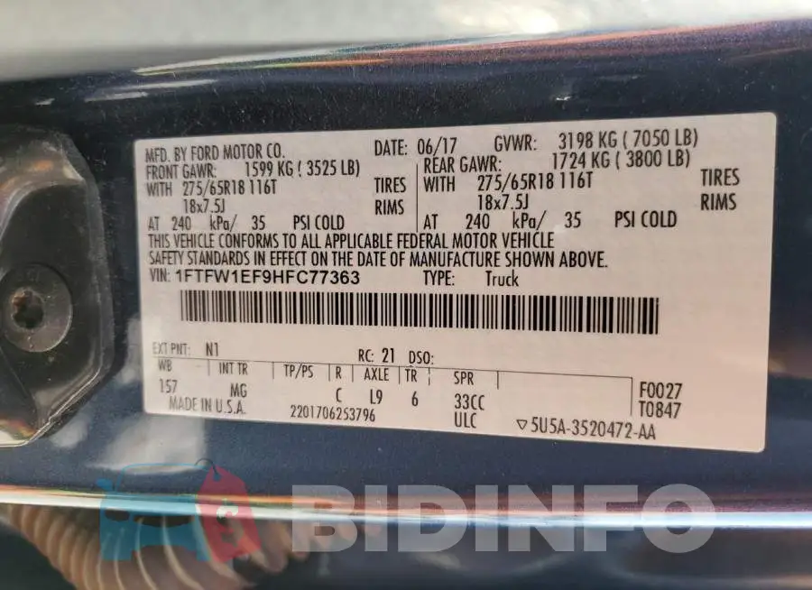 1FTFW1EF9HFC77363 Photo# 12