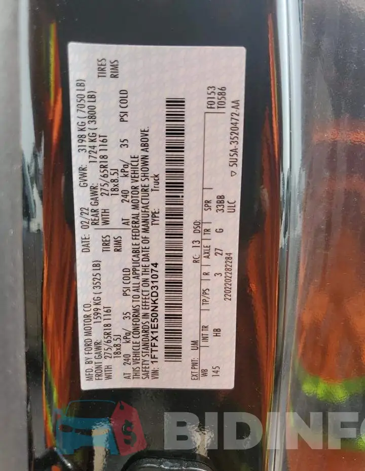 1FTFX1E50NKD31074 Photo# 12