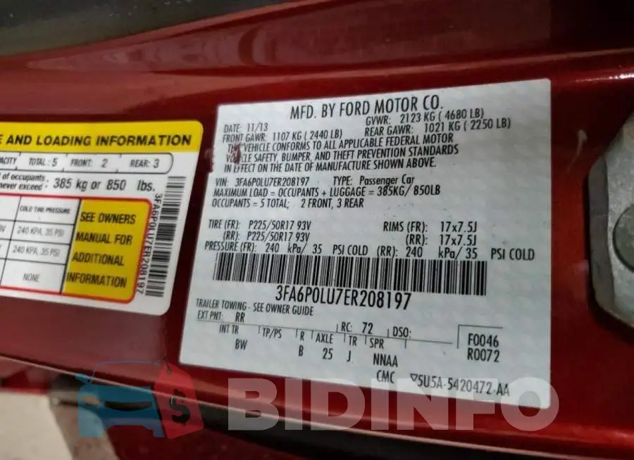 3FA6P0LU7ER208197 Photo# 12