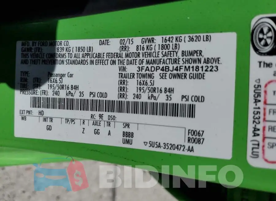 3FADP4BJ4FM181223 Photo# 12