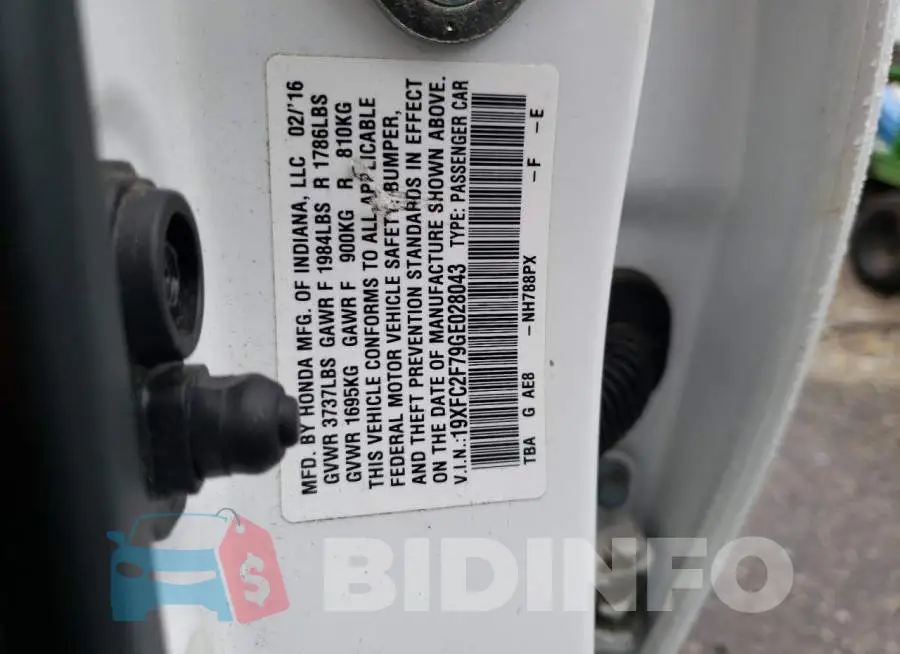 19XFC2F79GE028043 Photo# 12