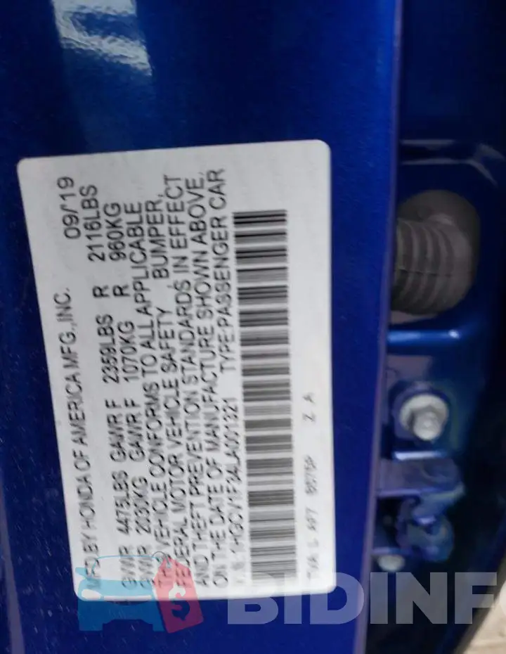 1HGCV1F34LA001321 Photo# 12