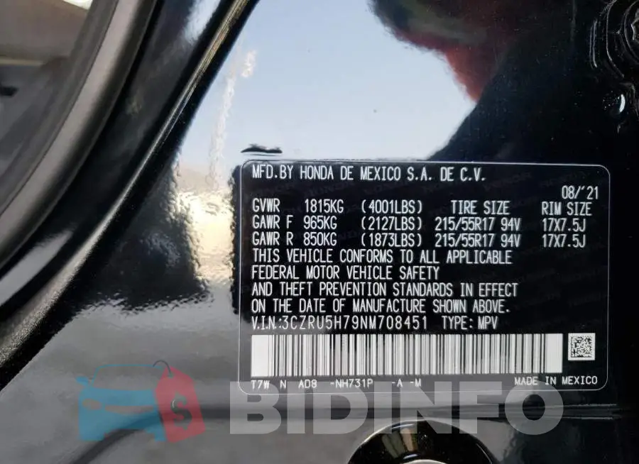 3CZRU5H79NM708451 Photo# 12