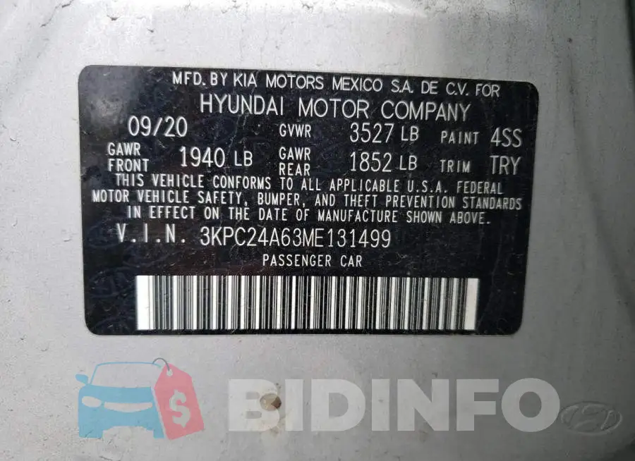 3KPC24A63ME131499 Photo# 12