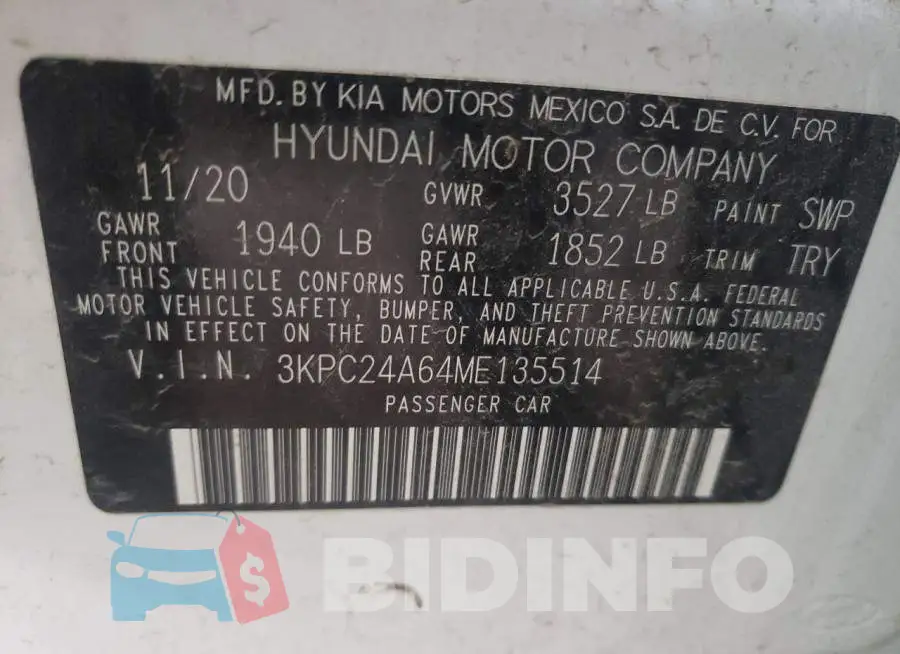 3KPC24A64ME135514 Photo# 12