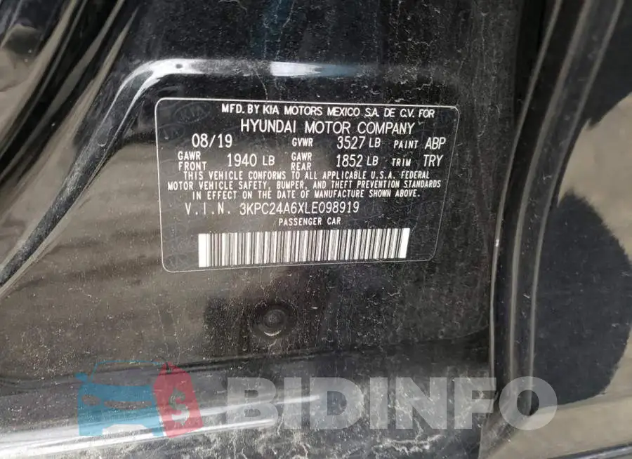 3KPC24A6XLE098919 Photo# 12