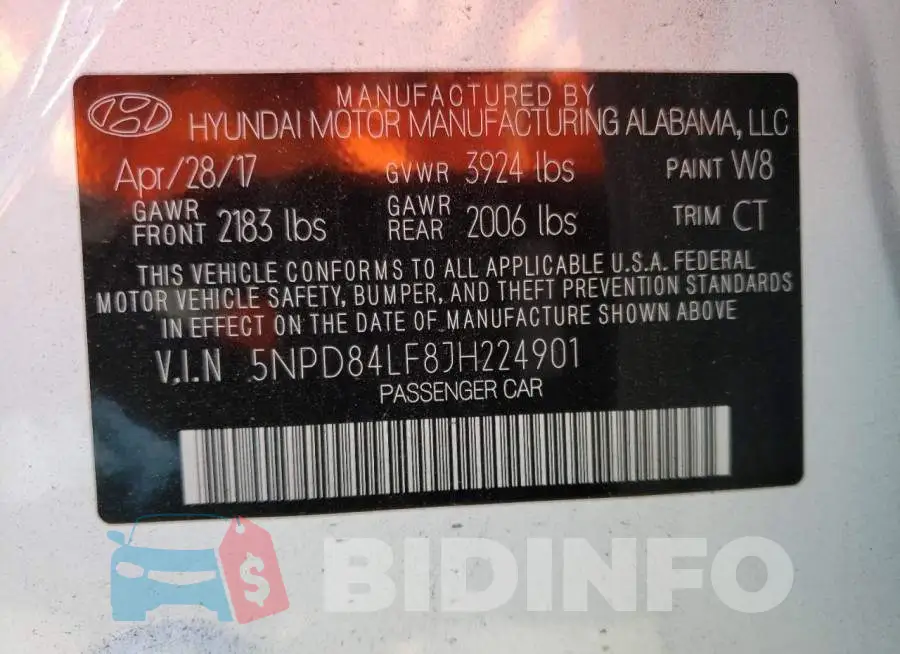 5NPD84LF8JH224901 Photo# 13