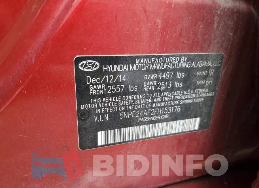 5NPE24AF2FH153176 Photo# 12