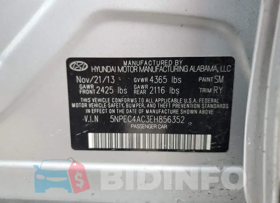 5NPEC4AC3EH856352 Photo# 12