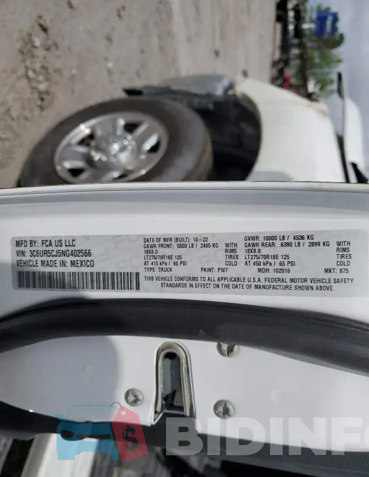 3C6UR5CJ5NG402566 Photo# 12