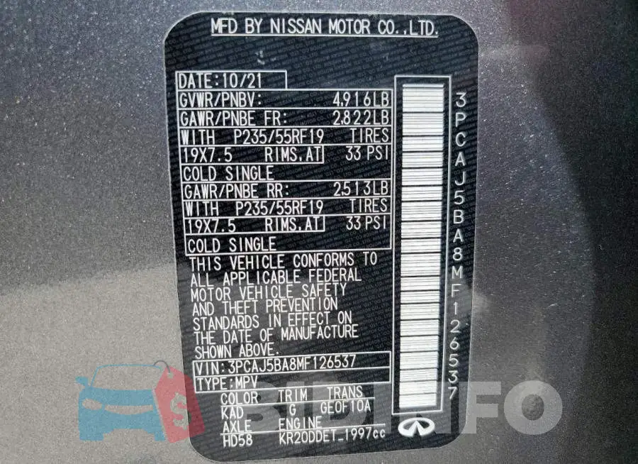 3PCAJ5BA8MF126537 Photo# 13